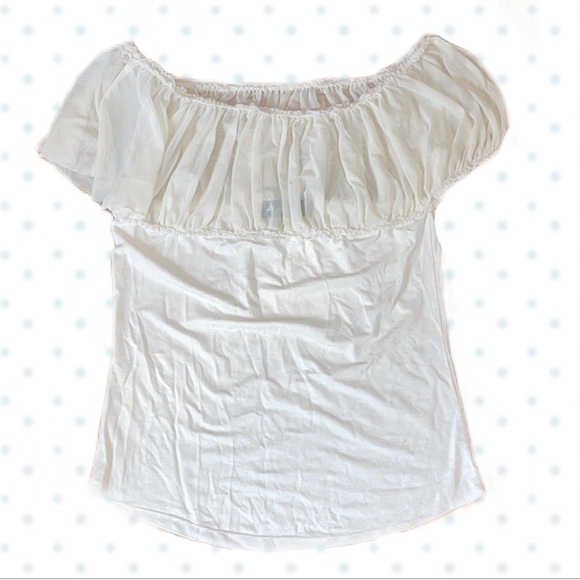 🪽 White Off-Shoulder Ruffle Blouse - Picture 1 of 3